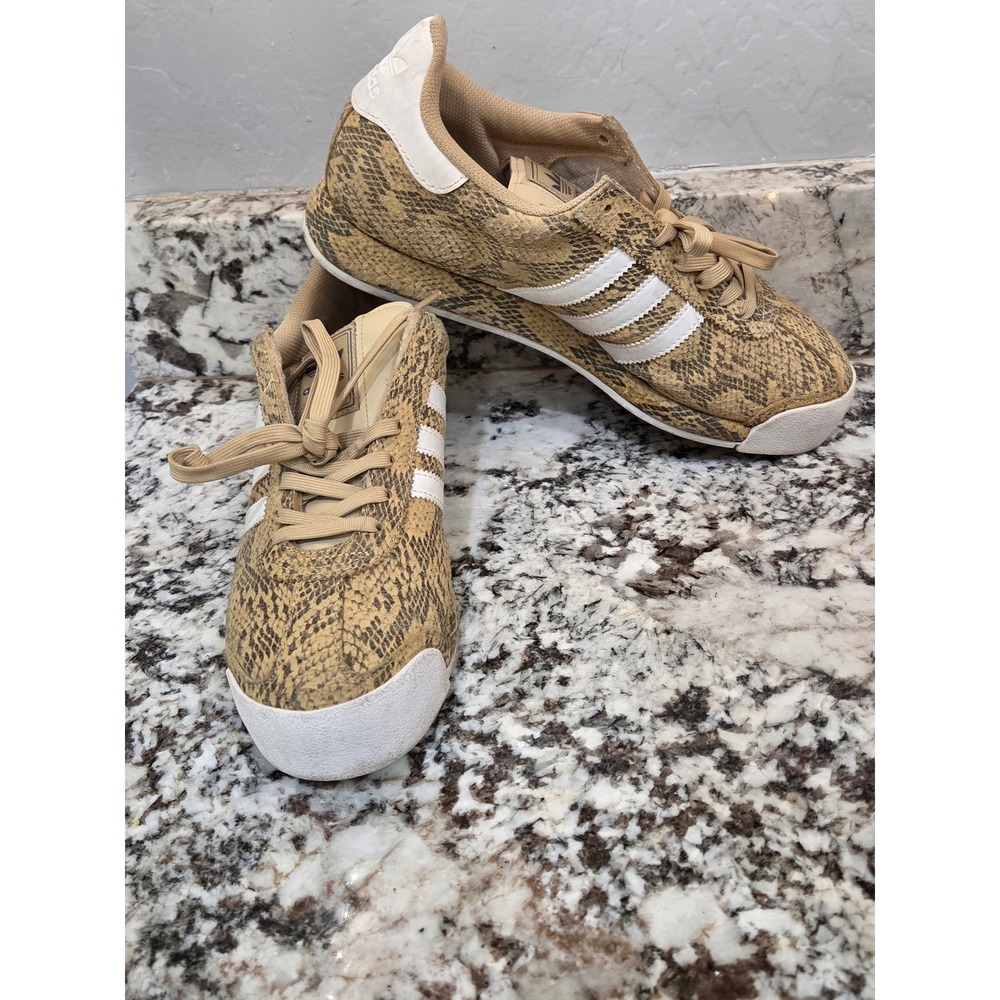 Vintage Adidas Originals Country OG Snakeskin Tan Brown White Sneakers Mens 8.5